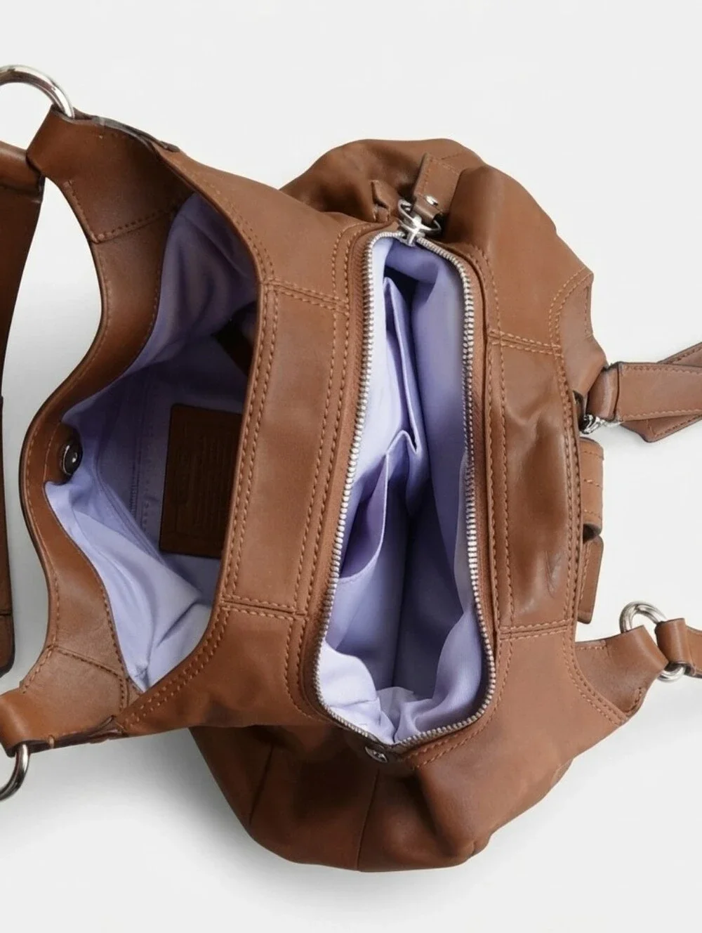 Vintage Coach F17219 Soho Lynn Hobo Shoulder Bag Brown Leather